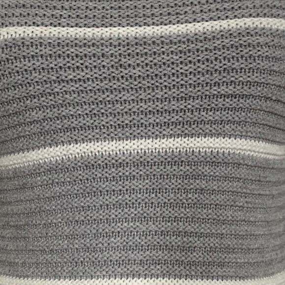 Banana Republic XS Gray Striped Sweater Ruffle Shoulder Knit Pullover Casual - Picture 10 of 10